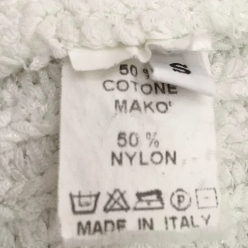 MARISA MINICUCCI White Boat Neck Bell Sleeve Minimalist Italian Knit Top M - Picture 8 of 8